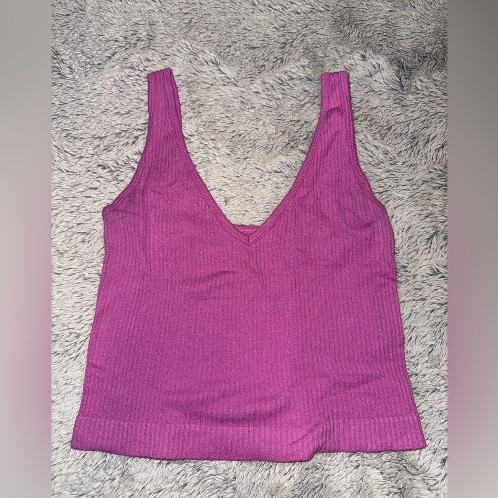 Aura Ribbed Knit Top in Pink